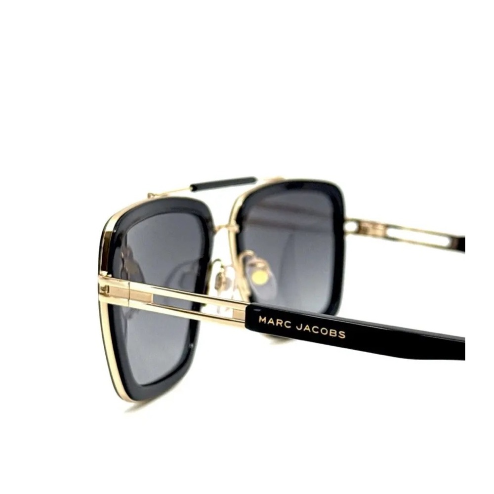 NEW Marc Jacobs Black & Gold Sunglasses + Yellow Case/cleaning cloth 55-20-140 - Picture 4 of 5